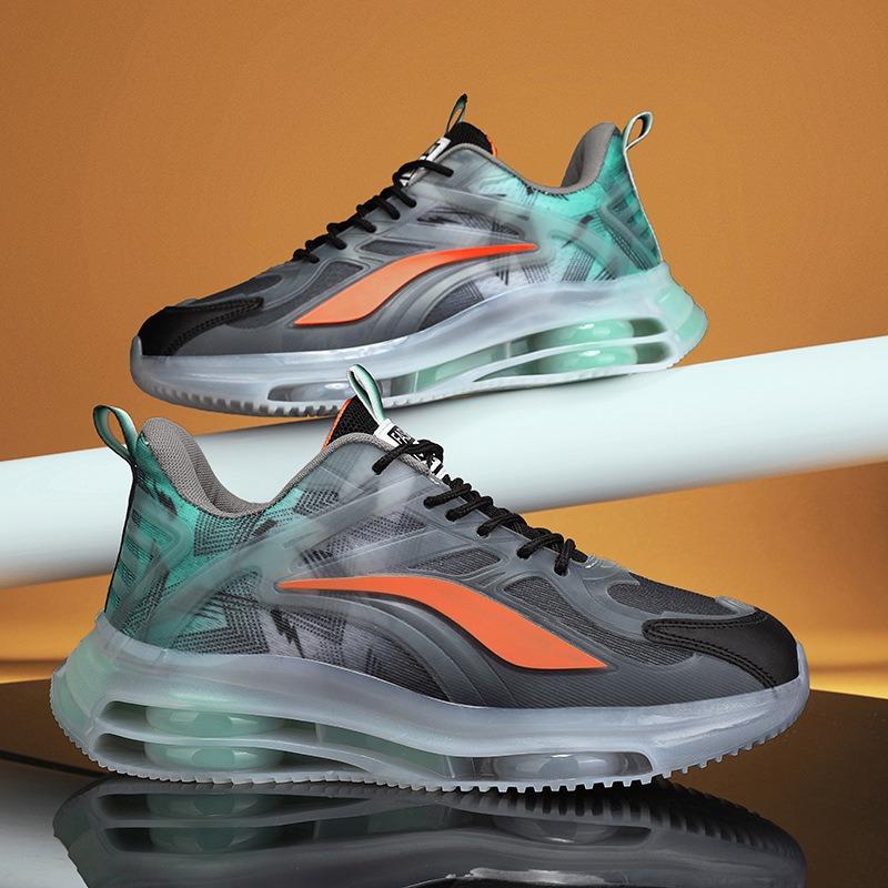 Men's Gradient Transparent Air Sneakers Lightweight Breathable Mesh Running Shoes Fashionable Athletic Footwear for Training and Daily Wear