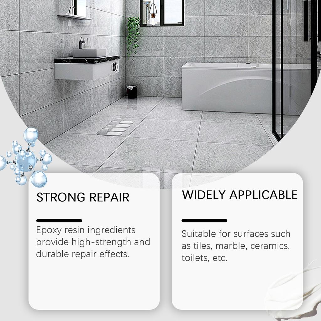Professional Epoxy Ceramic Tile Repair Paste ABKit For Crack Hole Chip Fix On Porcelain Marble Bathtub Toilet Sink Floor