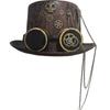Steampunks Gothicism Top Hat With Adjustable Skeleton Chain For Music Festivals Cosplay Retros Unisex Accessory