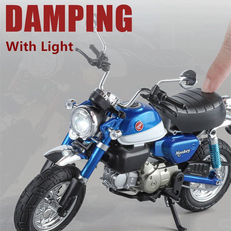 1/9 Honda Monkey 125 MINI Alloy Die Cast Motorcycle Model Toy Vehicle Collection Sound and Light Off Road Autocycle Toys Car
