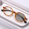 Oval Frame Photochromic High-Definition Myopia Glasses Unisex Ultra-Lightweight Comfortable Anti-Blue Light Eyewear 0 To -4.0