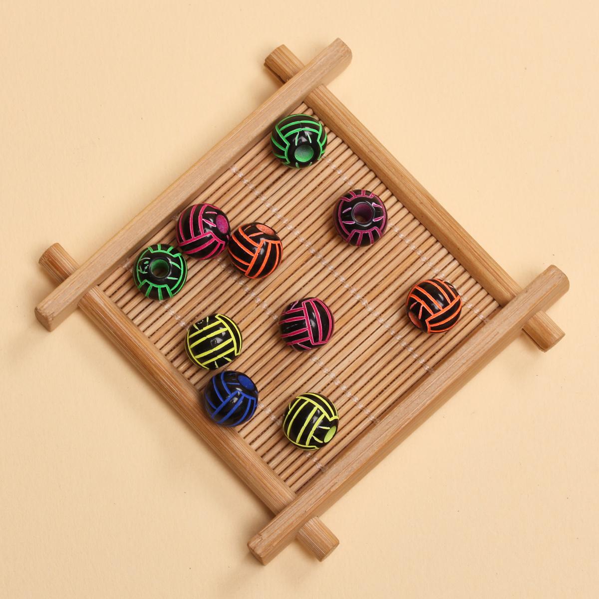 

10 шт. 11 мм подвески круглые футбольные мячи футбольные бусины акриловые россыпью с отверстием для изготовления ювелирных изделий браслеты принадлежности ювелирные аксессуары Style 18