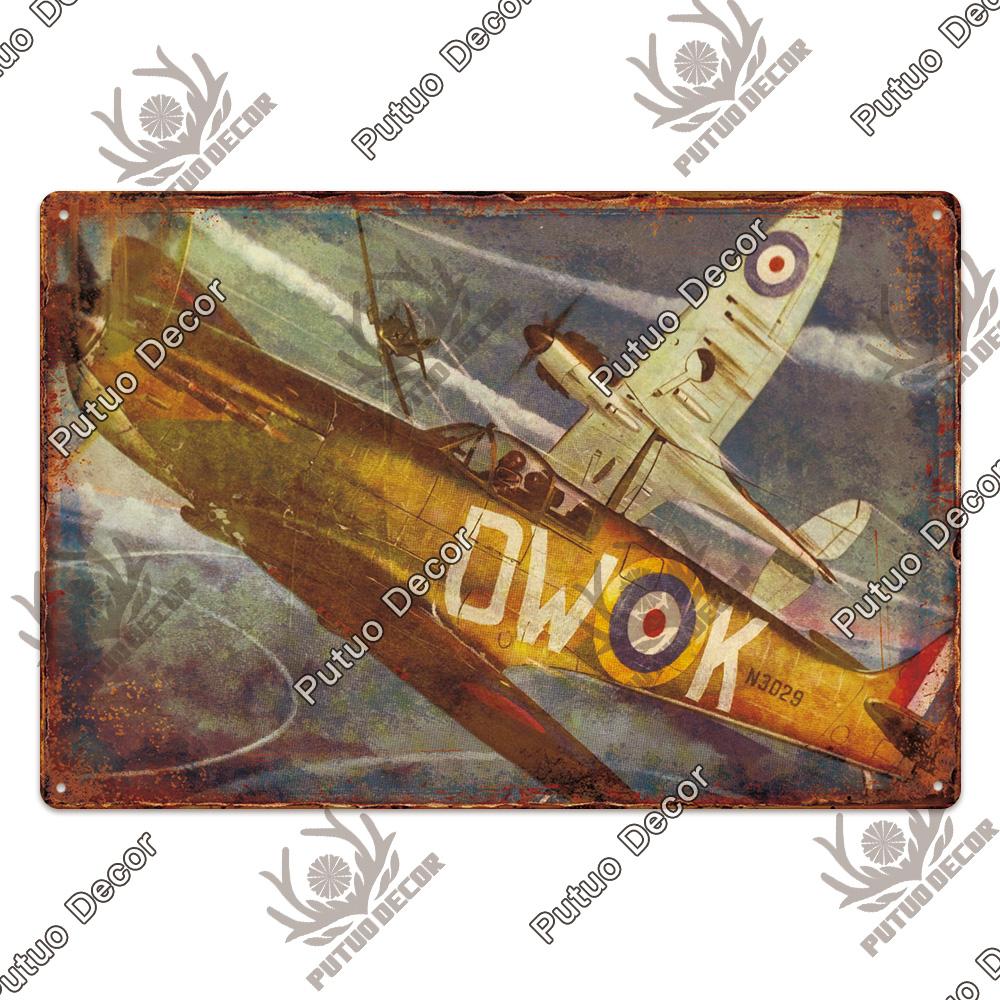 Dekor Das Flugzeug Vintage Blechschild Metallschild Dekorative Plakette Wanddeko Man Cave Raum Zuhause Club Schild