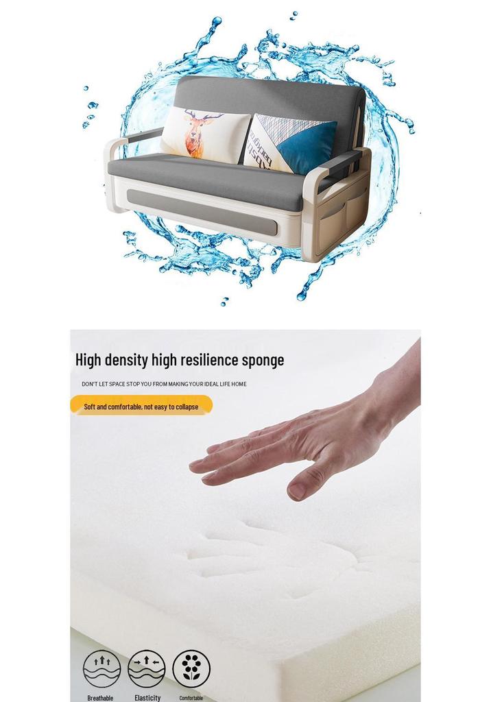 Compact Foldable Fabric Sofa Bed for Small Apartments - Comfortable and Space-Saving