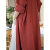 Women Vintage Linen Long Shirts Solid Color Long Sleeve Blouses Spring Button Turn Down Collar Shirt