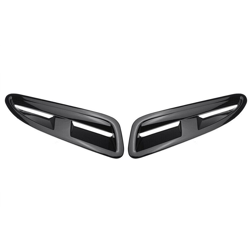 2Pcs Car Gloss Black Front Bonnet Vents Cover Trim For Jaguar XKR XK8 Decoration