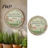 Retro Wall Decor Round Garden Metal Sign, Distressed Iron Decor, Weather Resistant Indoor Outdoor Hanging Vintage Art Plaque for Courtyard Patio Fence