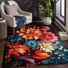 Colorful Peony Pattern Carpet, Non-slip Soft and Comfortable, Elegant and Generous, Bedside Mat, Decorate Beautiful Room