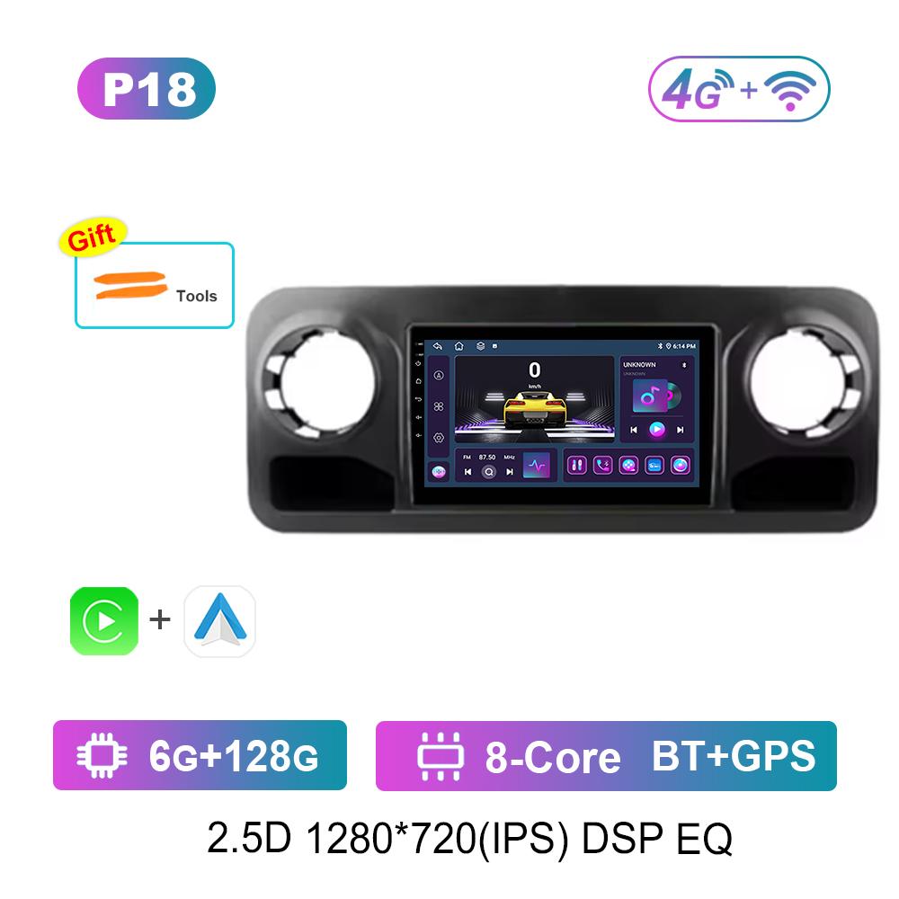 Android OS Carplay Car Radio Multimedia Player for Benz Sprinter 2018 - 2022 GPS Navi WiFi IPS Screen DSP Stereo 4G Auto Tools