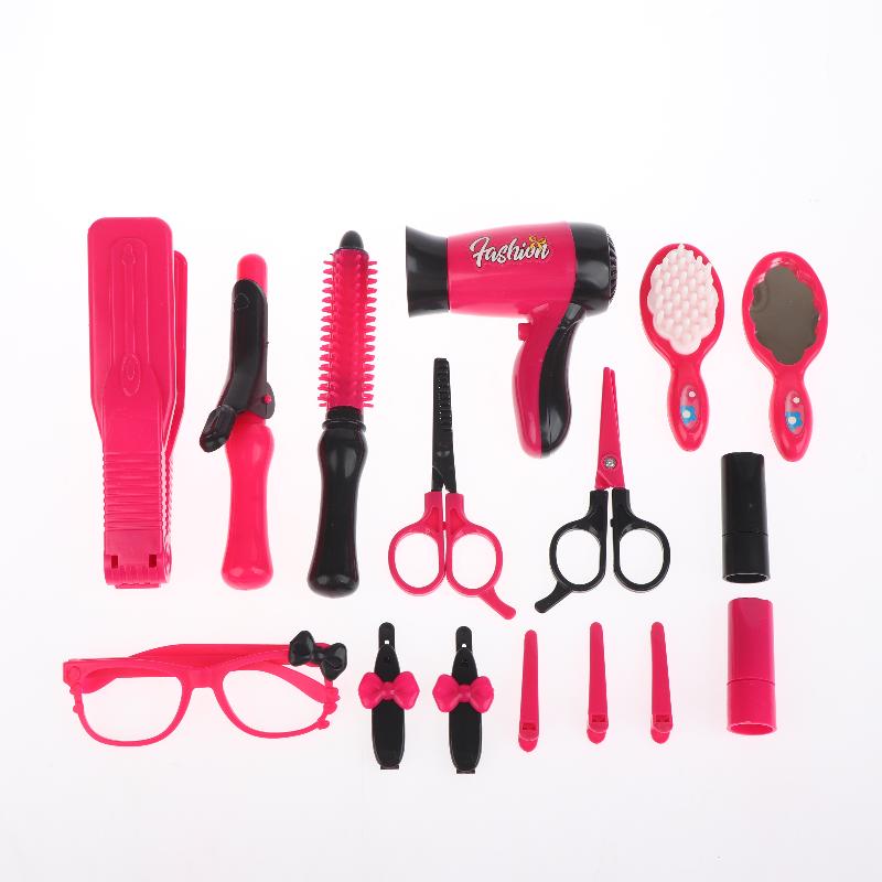 17Pcs Girls Beauty Salon Set Make Up Kit For Kid Pretend Play Toy Cosplay For Party Game Maquillage Juguetes Girls Birthday Gift
