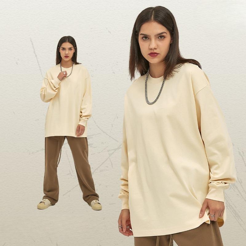 

EastRogue Heavyweight 305g Loose Long-sleeved T-shirt In 12 Colors, European and American Pure Cotton Top. S бежевий