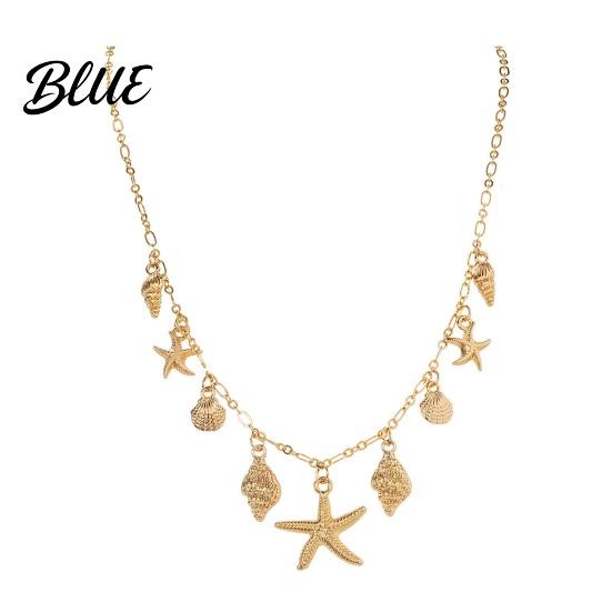 Holiday Style Necklace Summer Beach Necklace Shell Conch Starfish Charms