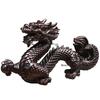 1pc Solid Wood Dragon Ornament Woodcraft Carving Ornaments Home Decoration Chinese Style Zodiac Dragon Statue Simulated Animals