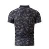 Men's Striped Printed Lapel Short Sleeved Polo Shirt