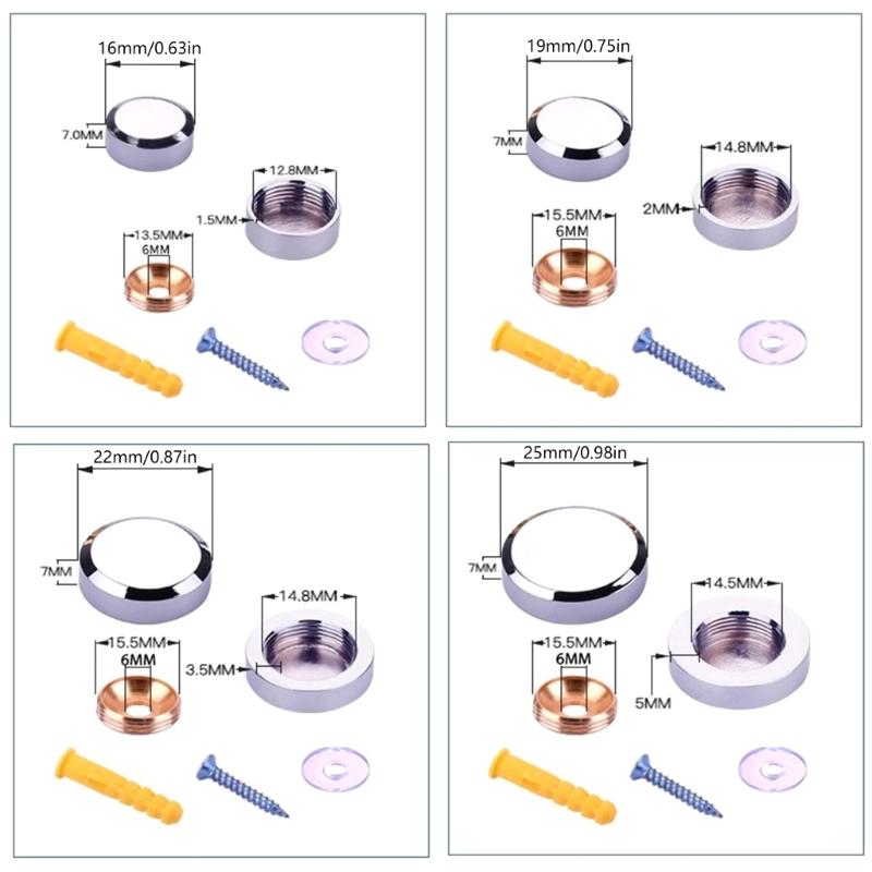 4Pcs Billboards Decoration Nails Glass Fasteners Fixing Nails Advertisement Nails Mirror Decorative Screws Fasteners