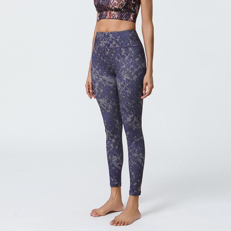 New yoga pants high waist hip lift printed leggings women's summer sports fitness pants thin