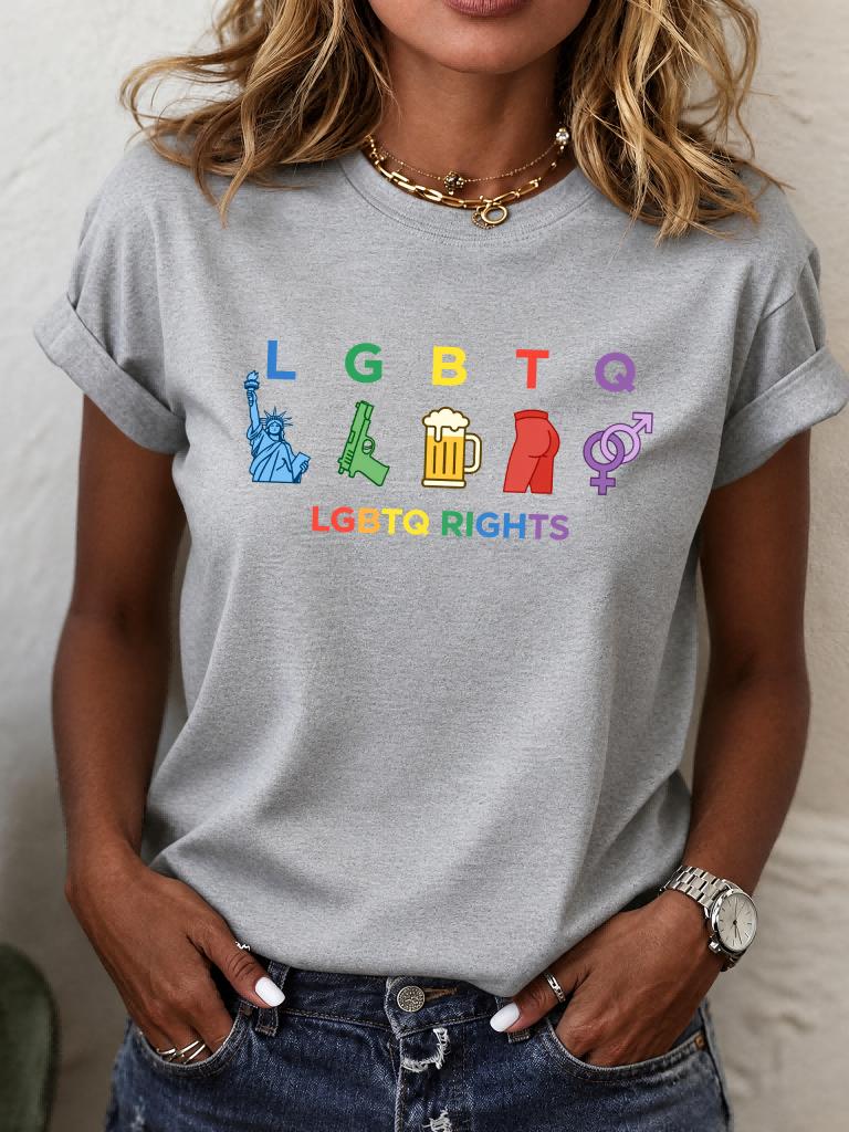 ilstileLGBTQ Rights 2026 Pride Women TShirt Funny Icon Rainbow Graphic Tee Casual Short Sleeve Summer Gay Pride Gift