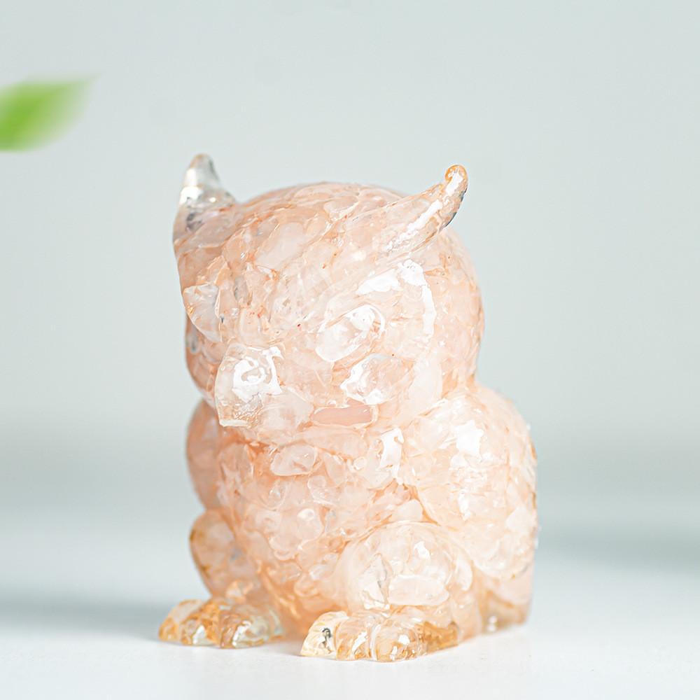 Resin Crystal Owl Figurine Home Decor Gift For Animal Lovers