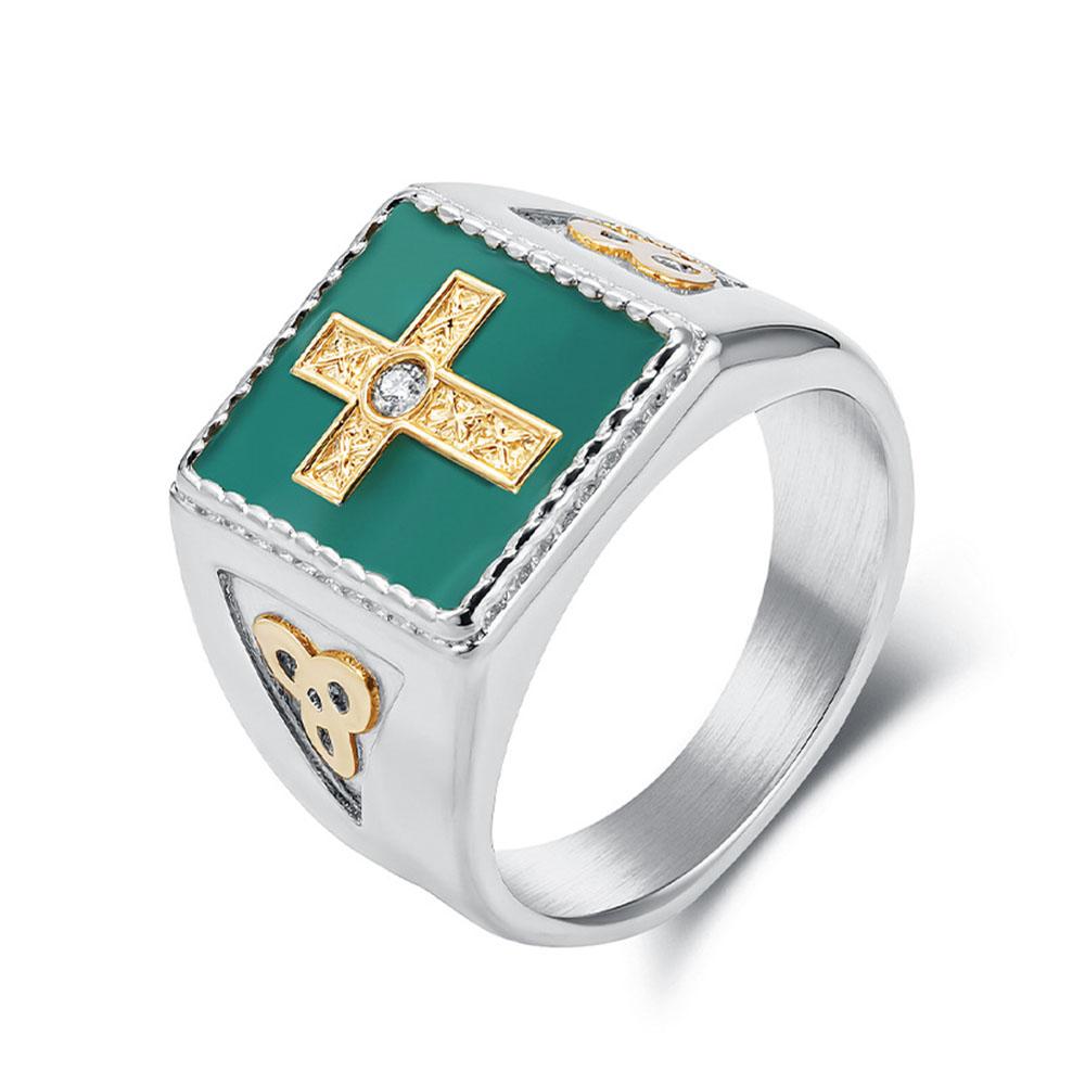 2025 Nordic Viking Celtic Cross Ring Men's Niche Personality Eternal Knot Ring.