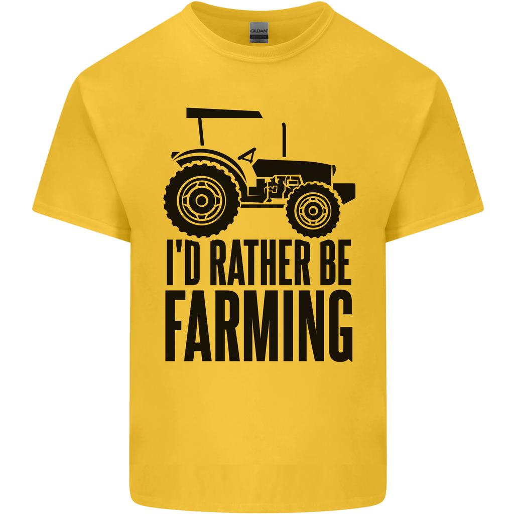 Id Rather Be Farming Farmer Tractor Unisexs Light Cotton TShirt
