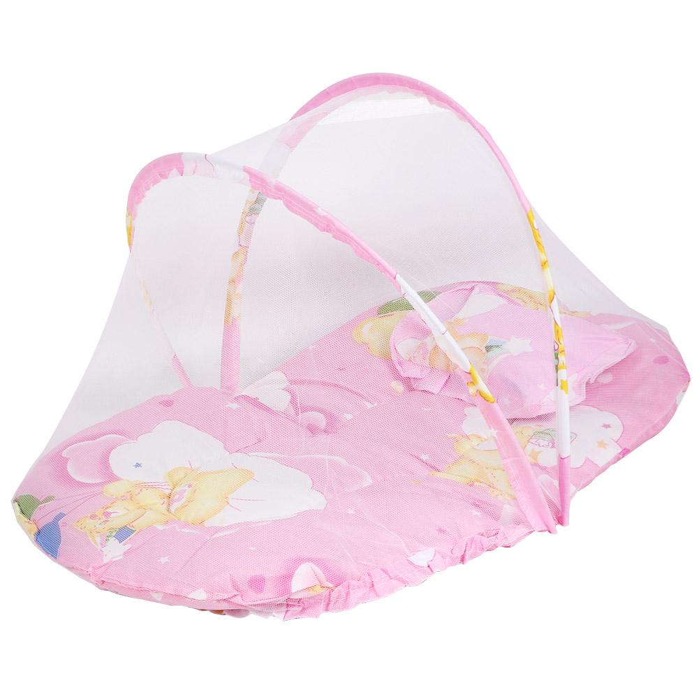 Portable Folding Cute Cartoon Pattern Baby Mosquito Net with Sleeping Pad Pillow