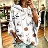Women's Halloween Print Hoodie Loose Fit Casual Pullover