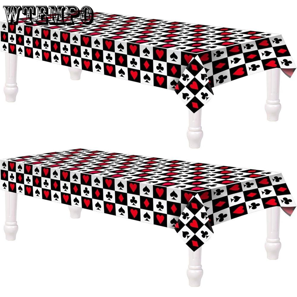 3pcs Poker Tablecloth Poker Theme Party Decorations Las Vegas Table Cover Poker Table Runner for Playing Card Birthday Party Favors Supplies