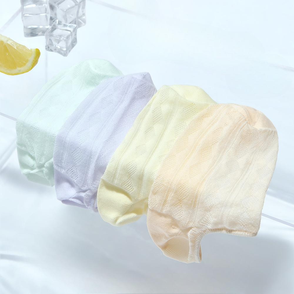 Women's Boat Socks, Thin Summer Breathable and Sweat-absorbing, Shallow-mouthed Invisible Anti-odor Short Socks, Ultra-thin Mesh Cotton Socks