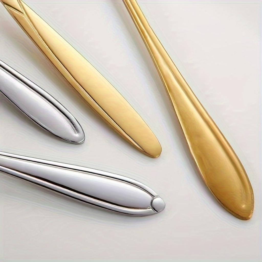 4pcs Stainless Steel Spoons Set, Love Heart Shaped Coffee Stirring Spoon, Honey Spoon, Tea Spoon, Ice Cream Spoon.