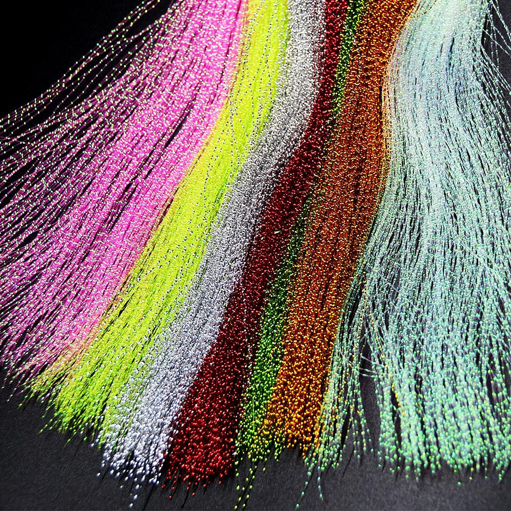MNFT 11 Packs Crystal Flies decorating Tinsel Fly Tying/Jig Hook Lure Making Materials Holographic Flashabou DIY Bait Wing Tail