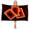 Red White Black Playing Card Game Beach Towel, Microfiber Absorbent Quick Dry Bath Towel, In Vintage Style Soft Kid Unisex Towel
