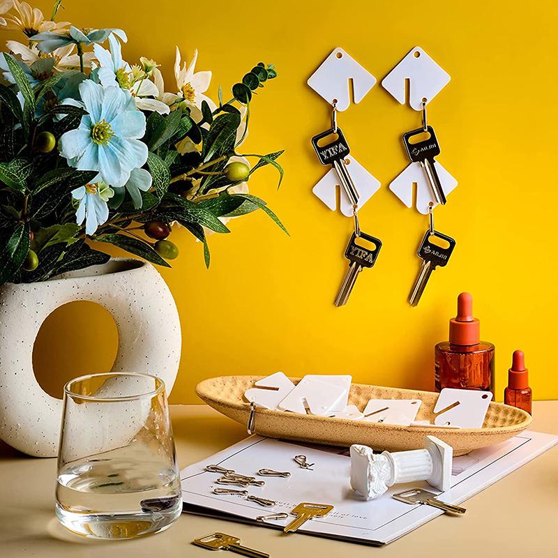 WTEMPO Blank Acrylic Key Ring Label, Acrylic Key Buckle, Acrylic Key Classification Label, Key Cabinet Receipt Card