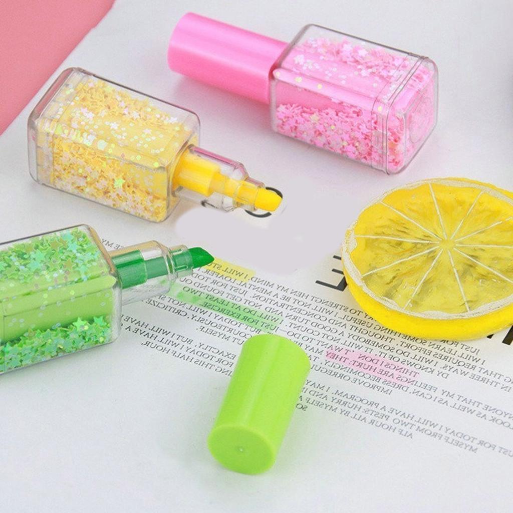 4 Pcs Highlighter Marker Highlighters Set Graffiti Markers Nail Polish Shape Highlighter Pen Marker Pen for Scrapbooking