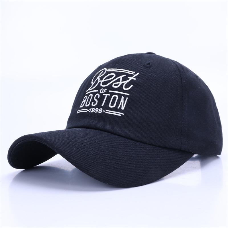 New Fashion Ethnic Curved Embroidered Letters BOSTON 6-Panel Baseball Cap Spring Summer Cotton Sunshade Men All-match