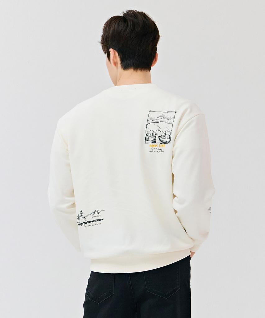 CHASECULT Unisex All-Over Graphic Sweatshirt - Ivory