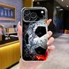 List Trendy Cool Water and Fire Football Suitable for Apple 17pro Men's Mobile Phone Case 16 Transparent Anti-drop Protective Case