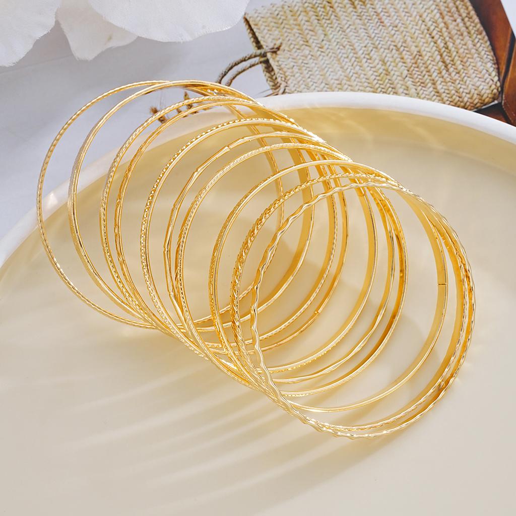 10pcs Fashion Star Heart Pattern Open Bangle Set For Women Geometric Multi-Element Design Bracelets Daily Wear Vacation Jewelry
