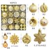 6cm Electroplated Shiny Irregular Christmas Tree Ball Set