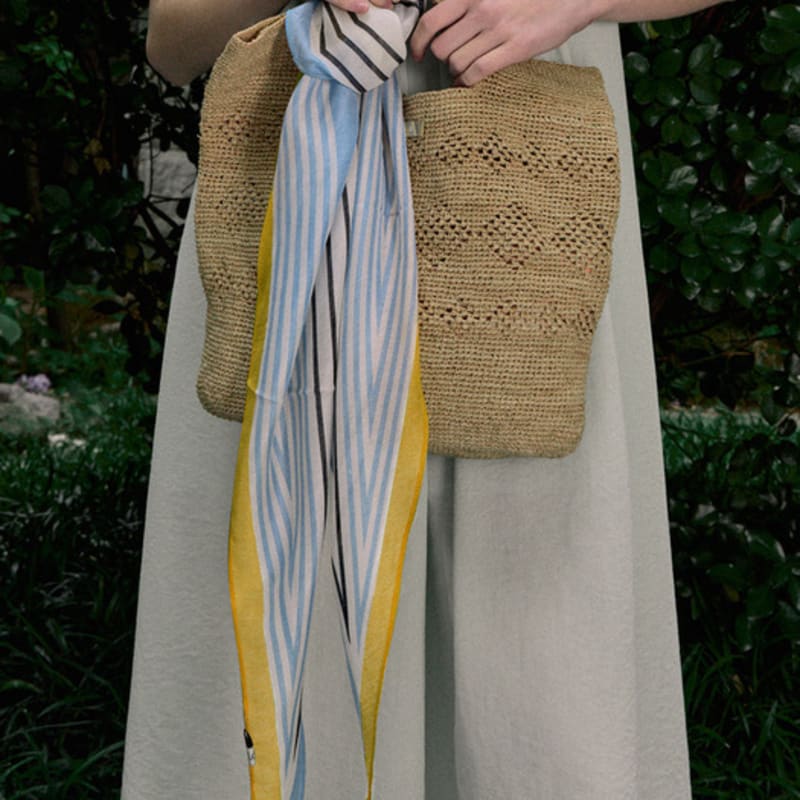 

NONLOCAL Color Block Rhombus Chiffon Scarf - Blue Blue_FREE