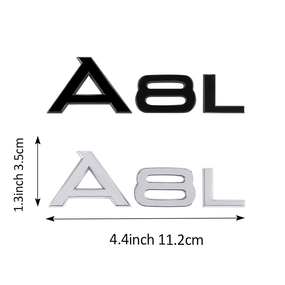 1pcs Car Styling Logo Side Body Rear Bumper Tail Trunk Sticker Decal For Q2 Sline A2 A3 A4 A4L A5 RS RS3 RS4 RS5 RS6 R8 S1 A1