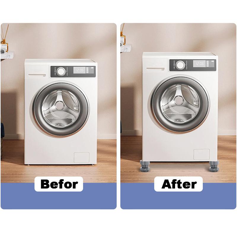 4Pcs Washing Machine Foot Pad Noise Reduction Shock Absorption Heightened Bracket Pad Furniture Non-slip Support Dampers Pad Mad