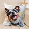 Pet Dog Art Cushion Cover Pillowcase Ultra Soft Skin Friendly Fabric Cloud Like Comfort  Concealed Zipper