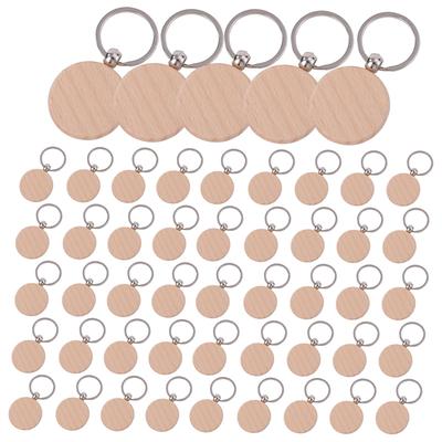 Pureseek Wooden Keychain Kit (50-Piece Set) with Double Rings, Numbered Tags, and Locker Keys