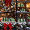 Watercolor Minimalist Fir Snow Festive Atmosphere Decoration for Balcony Glass Windows Beautifying Window Stickers