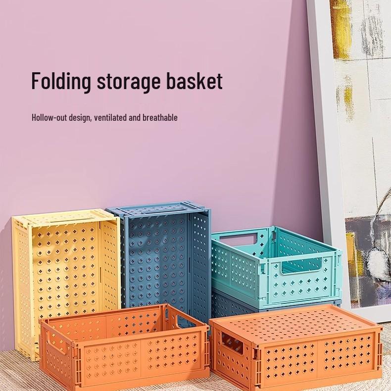 Foldable Multifunctional Storage Basket for Dorms - Organize Snacks, Cosmetics & More