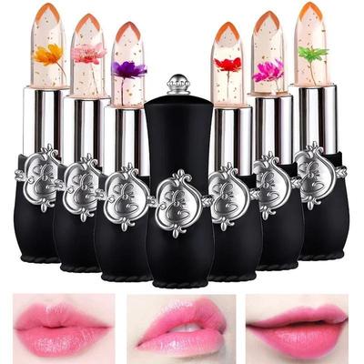 1 Stück Kristallblumen-Gelee-Lippenstift, lang anhaltender Lippenbalsam, magischer Farbwechsel-Lipgloss bei Temperatur, Feuchtigkeitscreme für prallere Lippen