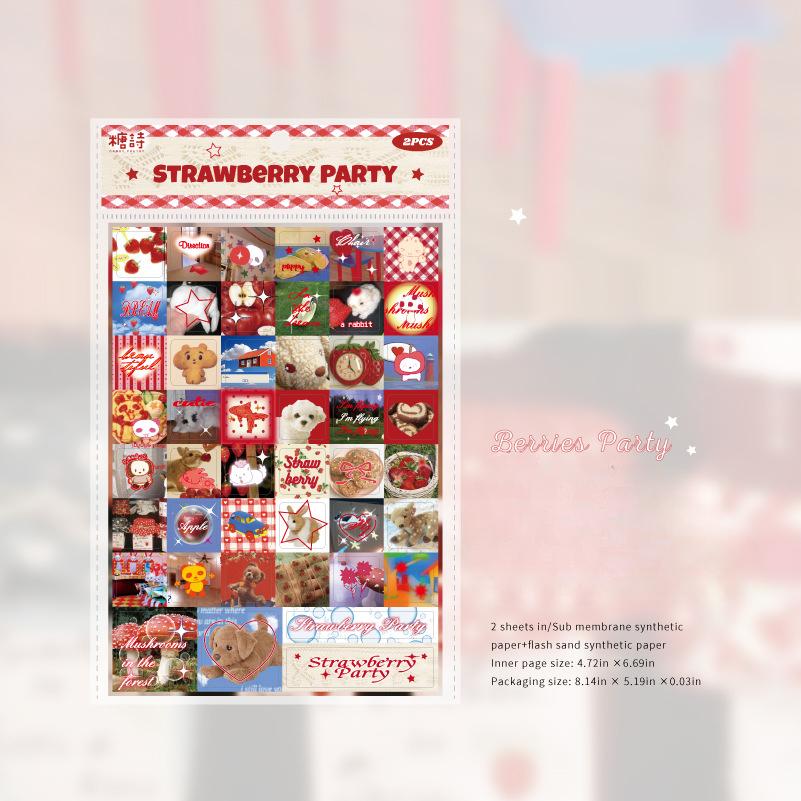 

2 шт./набор Блестящая наклейка для скрапбукинга, журнала, каваий, японская, серия Животные и десерты , канцелярская наклейка, сделай сам, декор, наклейка для чехла телефона