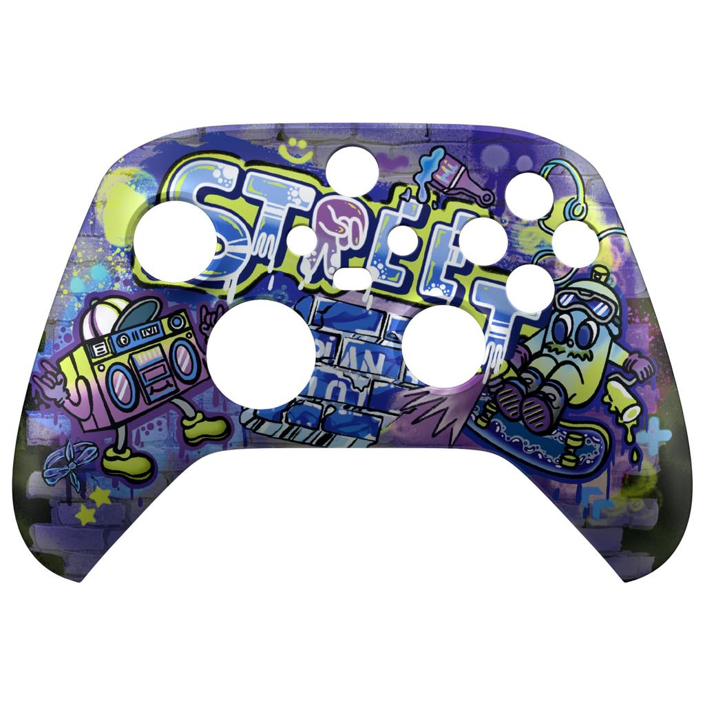 Tilpasset frontdeksel for Xbox Series med mønstret Xbox Core dekselplate ikke eXtremeRate's X/S, myk berøring (kontroller inkludert) -