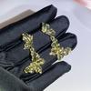 Metal Flower Ear Clips Fashion Light Luxury Golden Exaggerated Flower Clip on Earrings Without Piercing for Women Wedding
