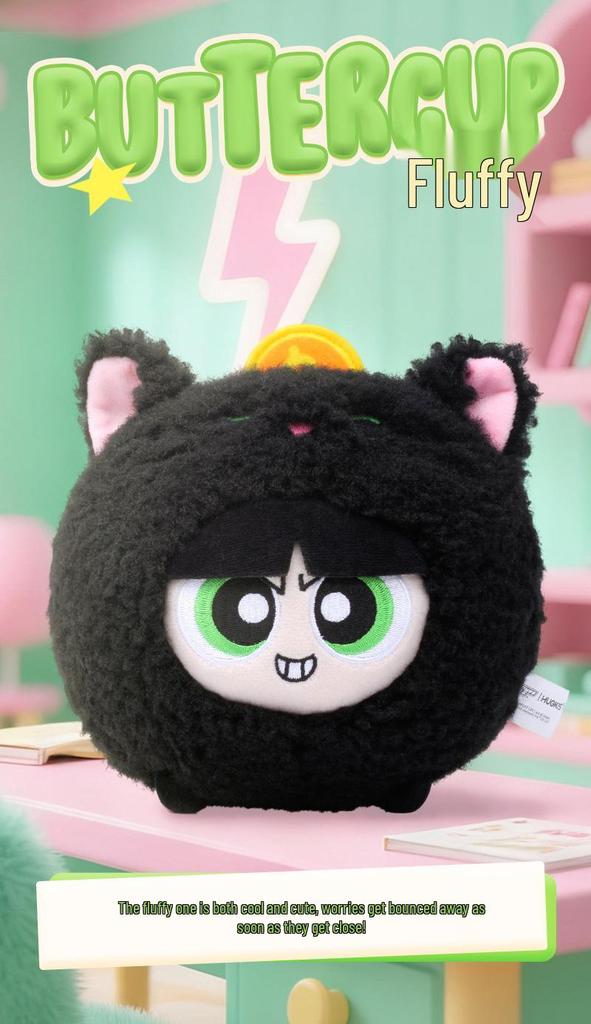 Powerpuff Girls Bubbles Plush Decompression Money Box - Cute Cartoon Doll Birthday Gift